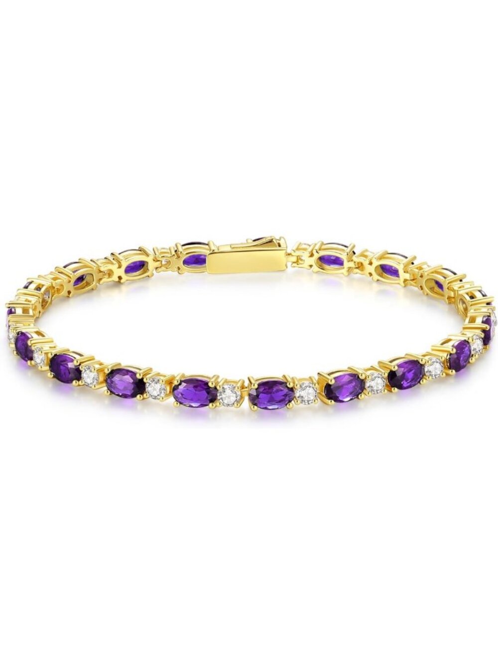 14K Gold Plated Birthstone Tennis Bracelet for Women - Elegant 7" Jewelry Gift